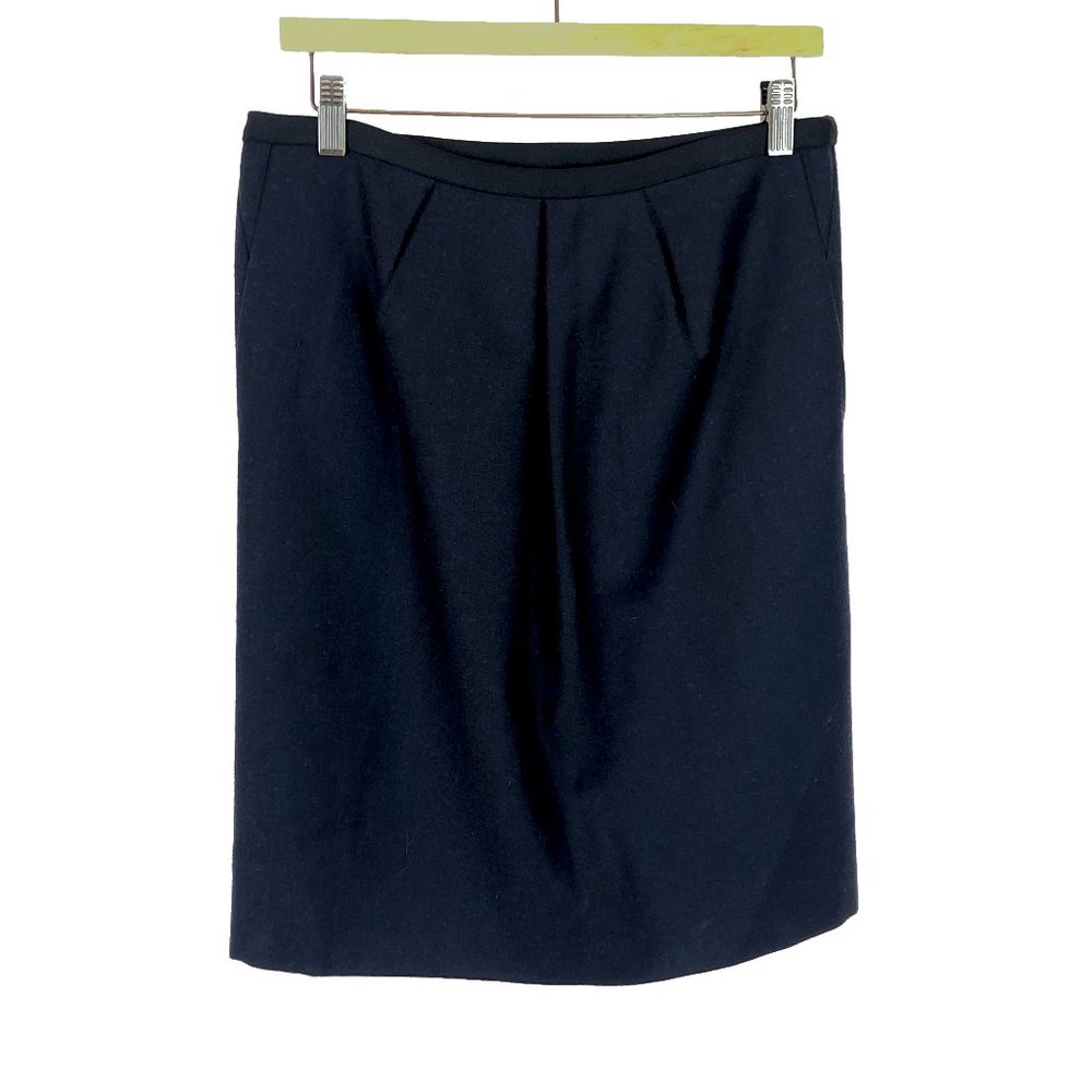 NWT Womens Size 6 Calvin Klein Collection Grosgrain Pure Wool Knee-Length Skirt